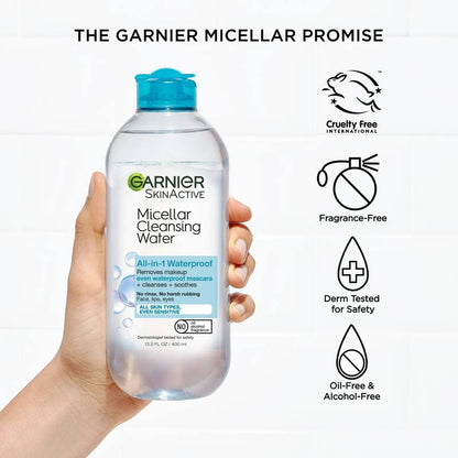 Garnier SkinActive Micellar Cleansing Water, For Waterproof Makeup 13.5 OZ
