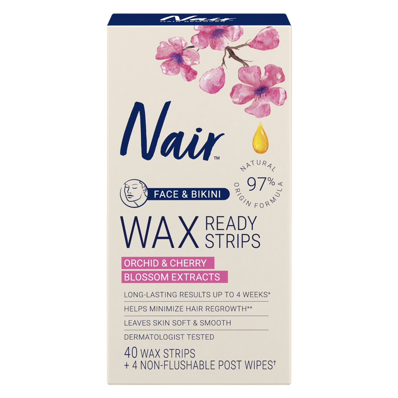 Nair Wax Ready-Strips, Face, 40ct