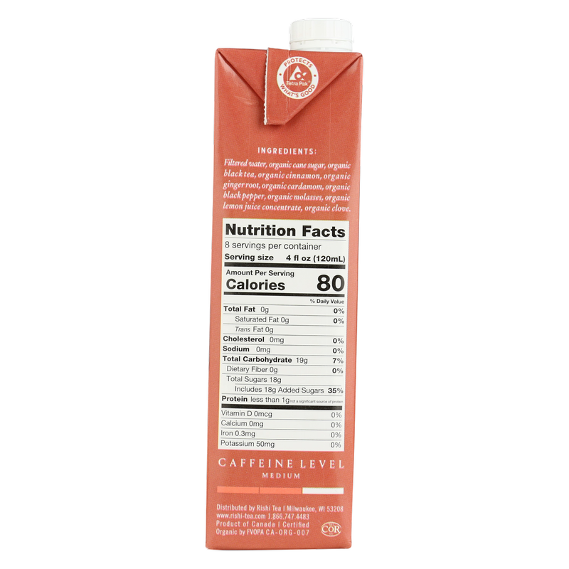 Rishi Tea Organic Masala Chai Concentrate 32oz Ctn