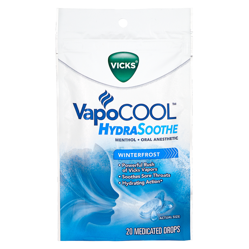 Vcold Drops Vicks VapoCool Medicated Drops Cool Blue 20ct - Vicks – BevMo!