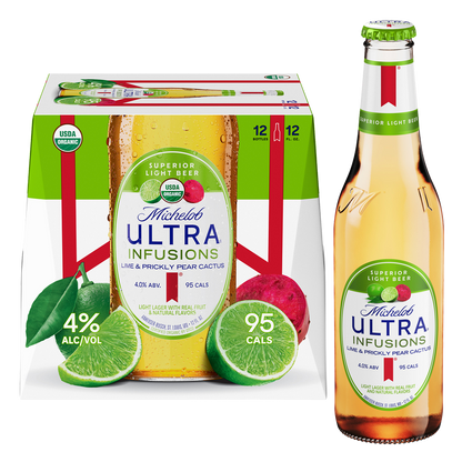Michelob Ultra Infusions Lime & Prickly Pear Cactus 12pk 12oz Btl