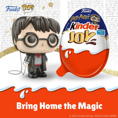 KINDER JOY Egg, Sweet Cream and Chocolatey Wafers Bits, DC Funko Pop Batman, Superman, and more / Harry Potter Funko Pop (Toys May Vary)