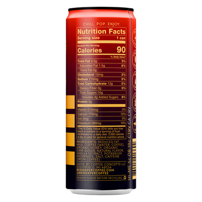 Beekeeper Coffee Hot Honey Cold Brew 8oz Can
