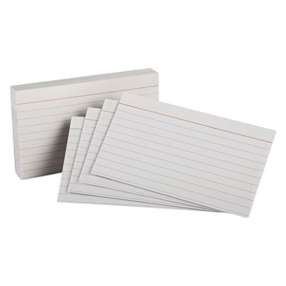 Oxford 100 Ruled Index Cards, 3" x 5", White