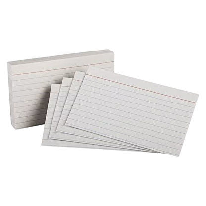 Oxford 100 Ruled Index Cards, 3" x 5", White