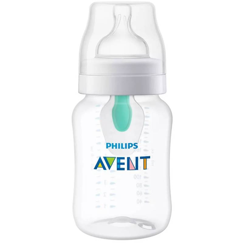 Philips Avent Anti-Colic Baby Bottle with AirFree Vent, Clear, 9oz