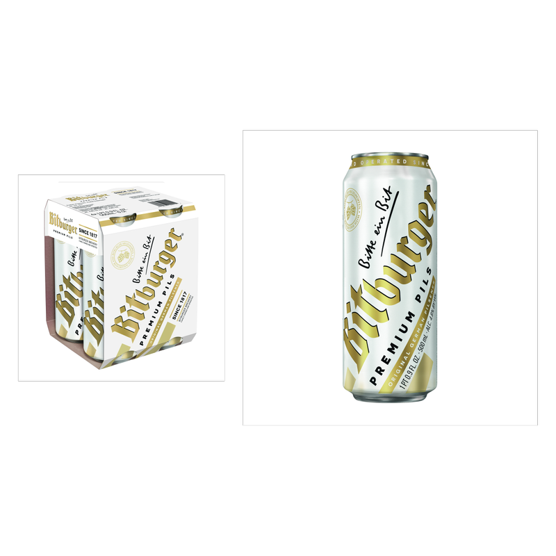Bitburger Pilsner 4pk 16.9oz Can 4.8% ABV