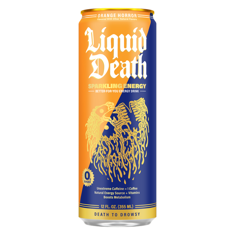 Liquid Death Orange Horror Sparkling Energy 12oz Can