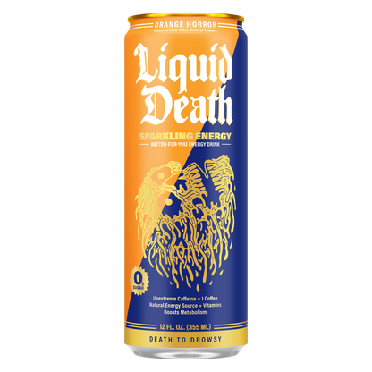 Liquid Death Orange Horror Sparkling Energy 12oz Can