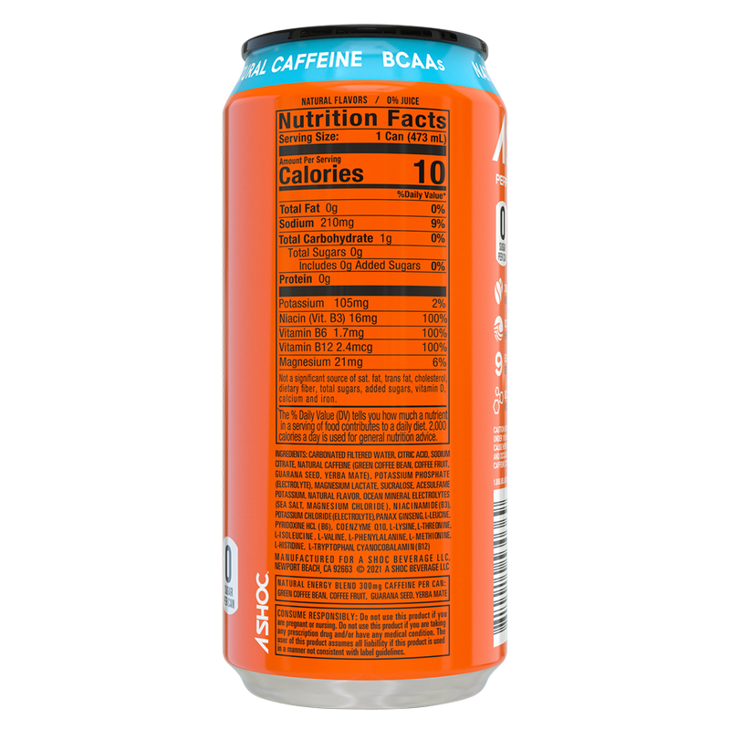 ASHOC Orange Freeze 16oz - Adrenaline Shoc – BevMo!