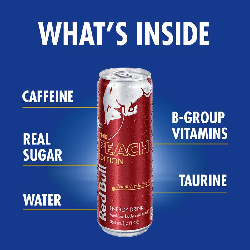 Red Bull Energy Drink The Peach Edition Peach-Nectarine 12oz Can