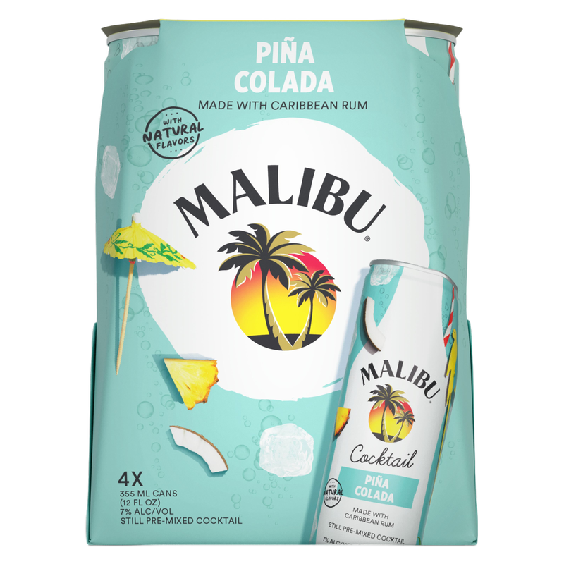Malibu Cocktails Pina Colada 4pk 12oz Cans