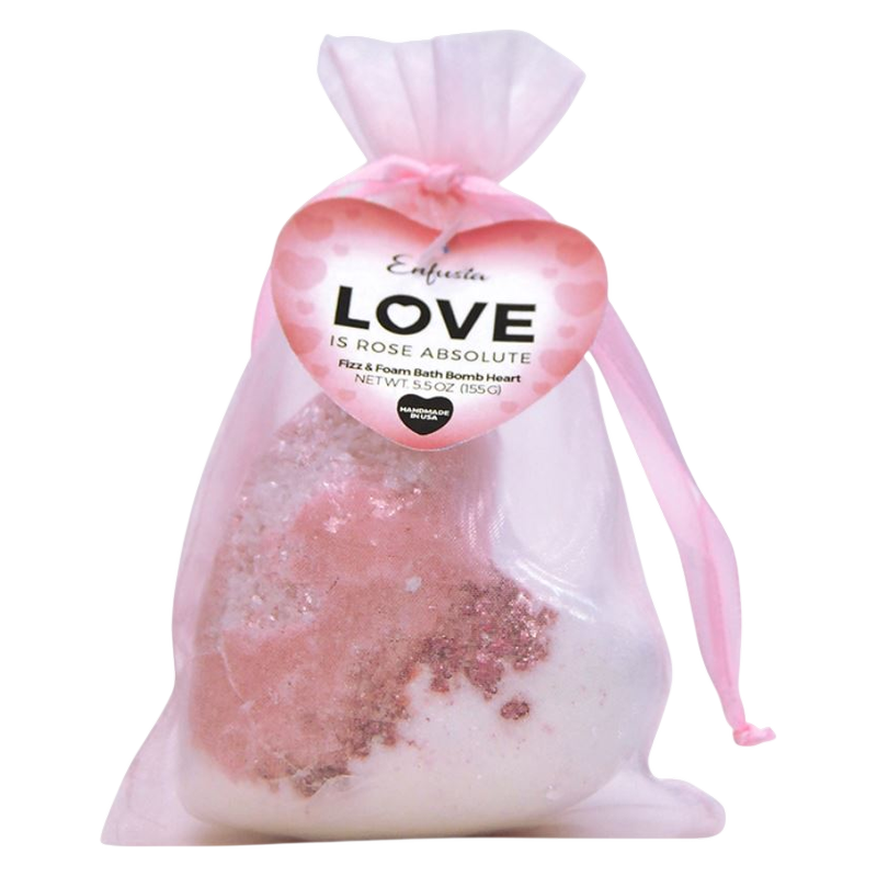 Rose Absolute Heart Geode Handmade Fizz & Foam Bath Bomb, 5.5oz