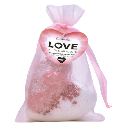 Rose Absolute Heart Geode Handmade Fizz & Foam Bath Bomb, 5.5oz