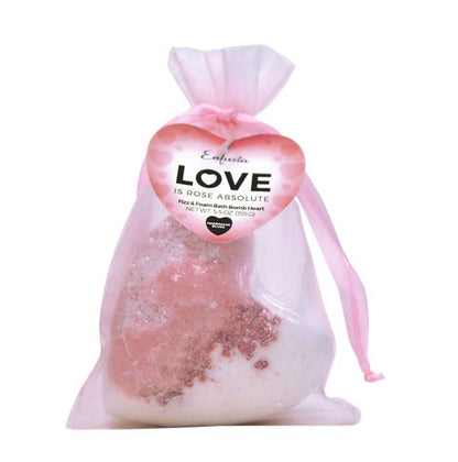 Rose Absolute Heart Geode Handmade Fizz & Foam Bath Bomb, 5.5oz