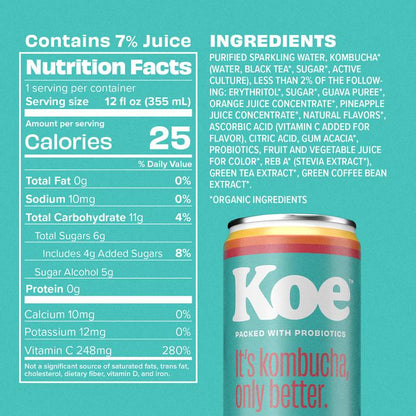Koe Tropical Kombucha 12oz Can