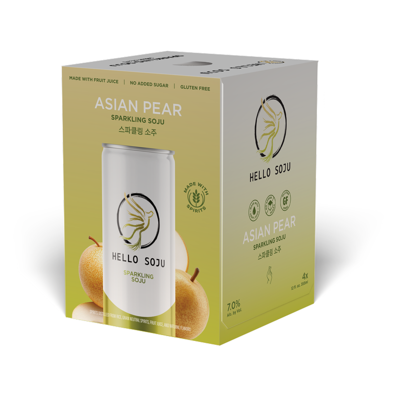 Hello Soju Asian Pear 12oz 4pk 7%ABV