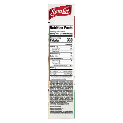 Sara Lee Frozen Classic Strawberry Cheesecake - 19in/19oz