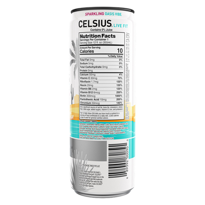 CELSIUS Sparkling Oasis Vibe Energy Drink 12oz Can