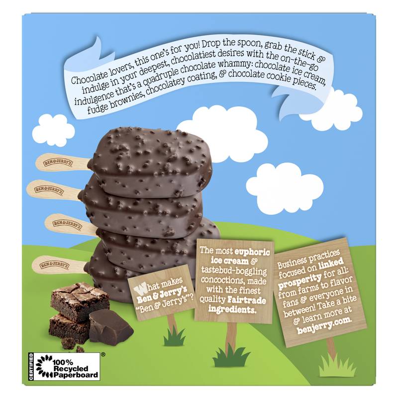 Ben & Jerry's Chocolate Fudge Brownie Ice Cream Bars 4ct