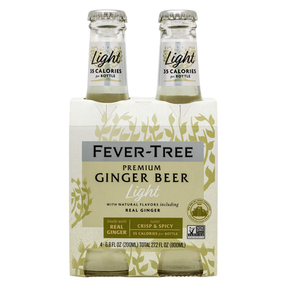 Fever-Tree Light Ginger Beer 4pk 200ml Glass Bottle