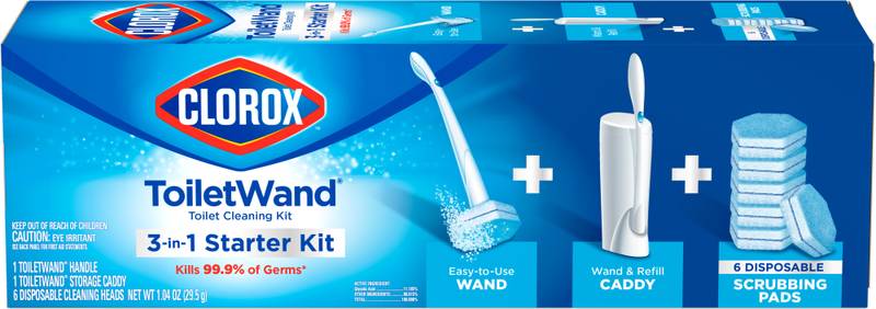 Clorox No Scent Toilet Wand Kit 1.04oz Stick