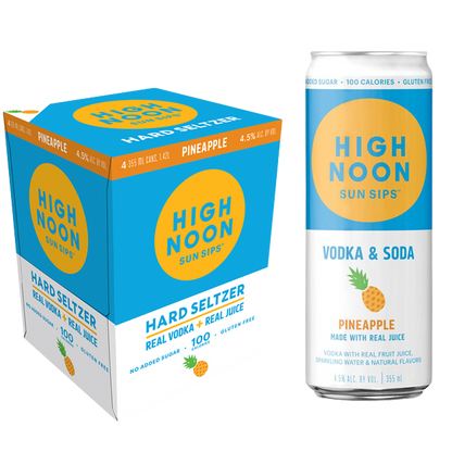 High Noon Pineapple Vodka Hard Seltzer 4pk 12oz Cans 4.5% ABV