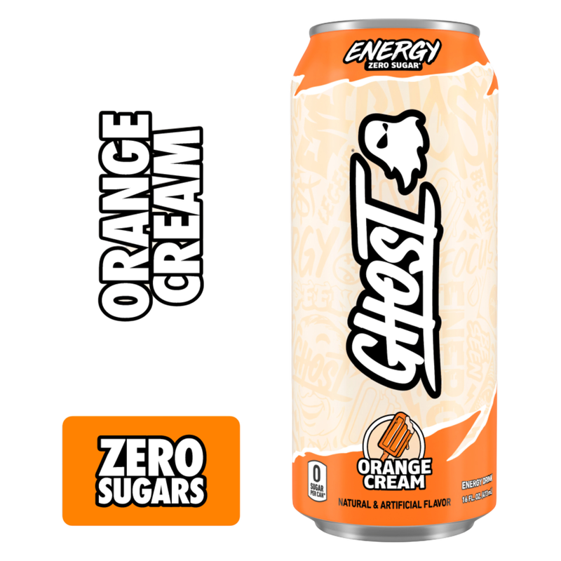 GHOST Energy Zero Sugar Orange Cream 16oz Can