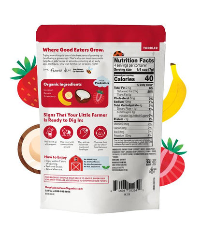 Once Upon a Farm Organic Coconut Melts Strawberry Banana, 1oz.