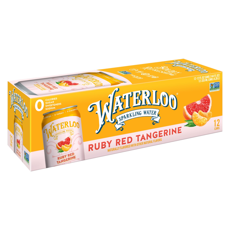 Waterloo 12pk Ruby Red Tangerine Sparkling Water 12oz Can