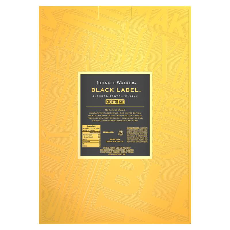 Johnnie Walker Black Label Scotch Gift Set 750ml (80 Proof