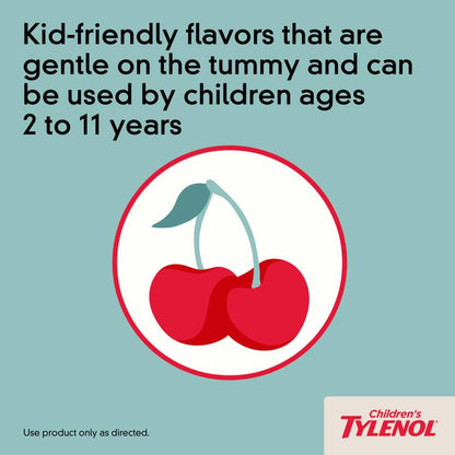 Children's Tylenol Pain & Fever Reducer Liquid, Dye-Free Cherry, 4 oz