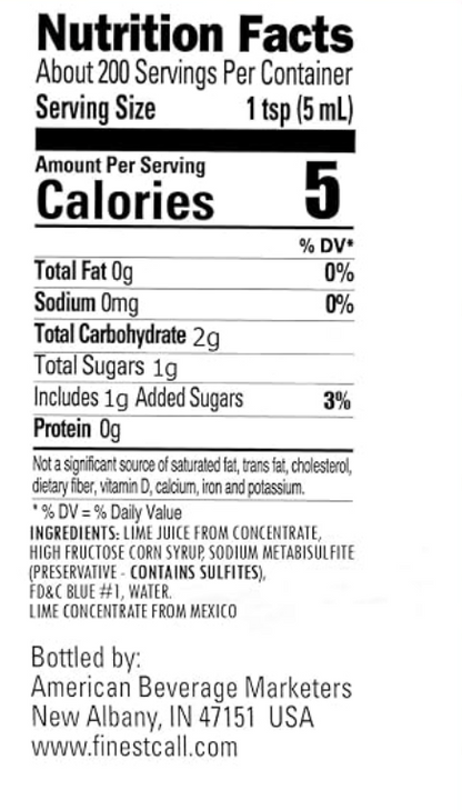 Finest Call Lime Juice Sweetened 1 Liter