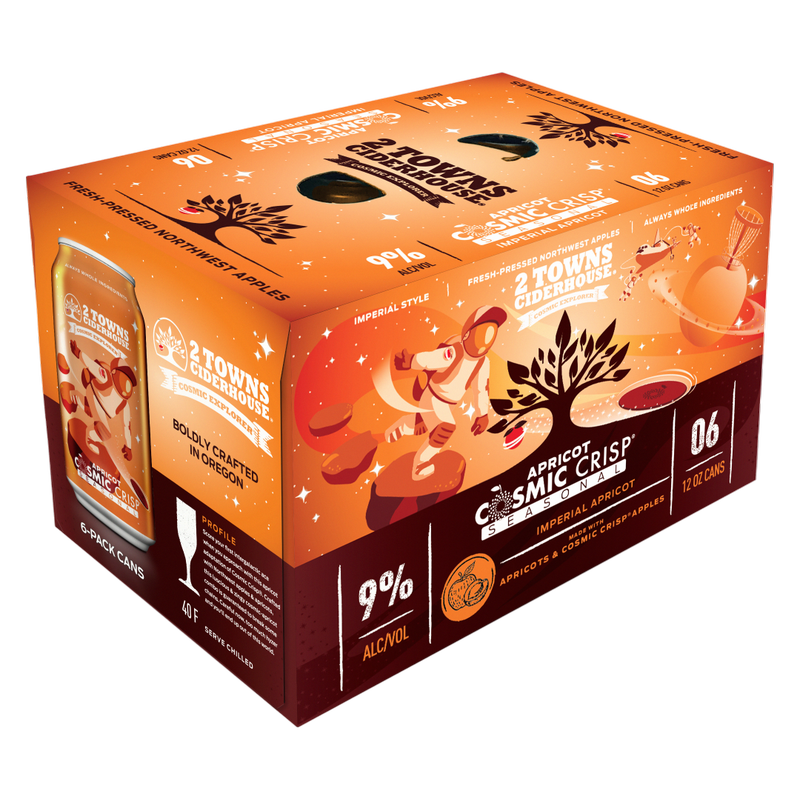 2 Towns Cosmic Crisp Seasonal Cider 6pk 12oz Can 9% ABV - 2