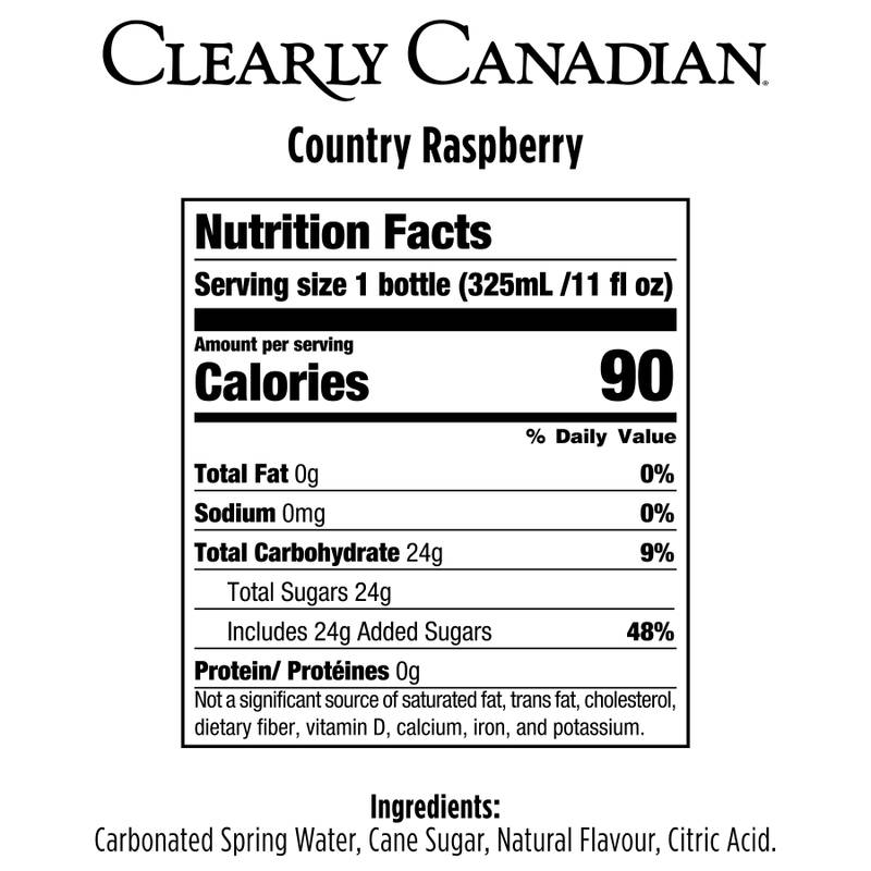Clearly Canadian Country Raspberry 11oz Glass Bottle - Clearly Canadian ...