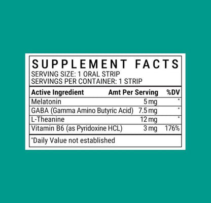 Nutrics Fast-Acting Sleep Support Oral Strips 30ct, Melatonin + GABA + L-Theanine, No Water, Zero Sugar
