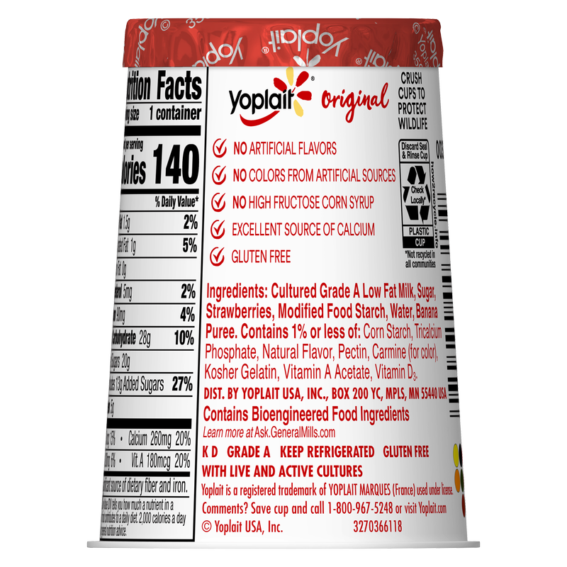 Yoplait Original Strawberry Banana Yogurt - 6oz
