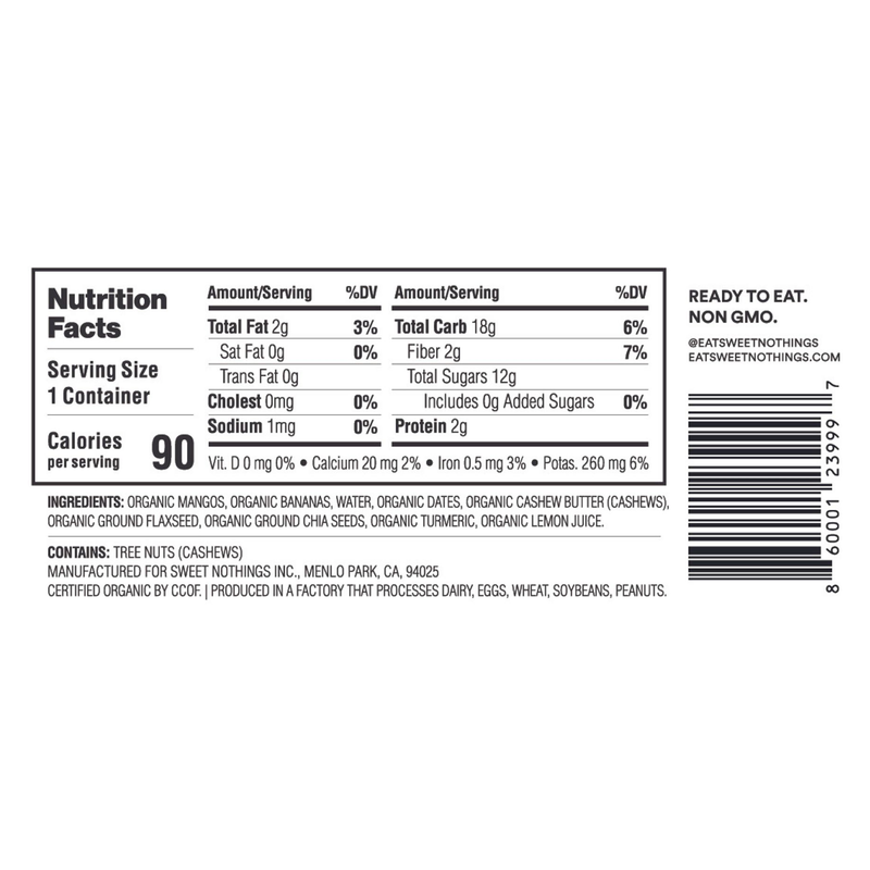 Sweet Nothings Mango Spoonable Smoothie 3.5 oz