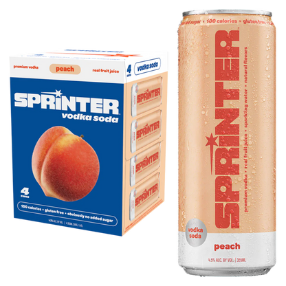 Sprinter Vodka Soda Peach 4pk 12oz Can - Sprinter – BevMo!