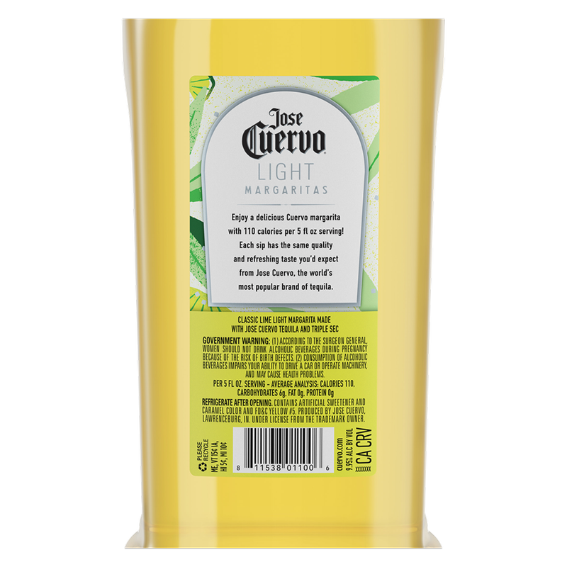 Jose Cuervo Authentic Margarita Classic Lime Light Ready to Drink Cocktail 1.75L 9.95% ABV