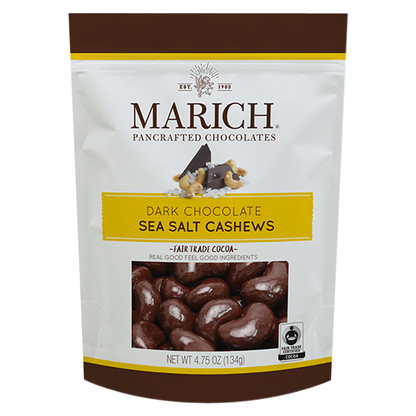 Marich Dark Chocolate Covered Sea Salted Cashews 4.75oz (4.75 OZ)