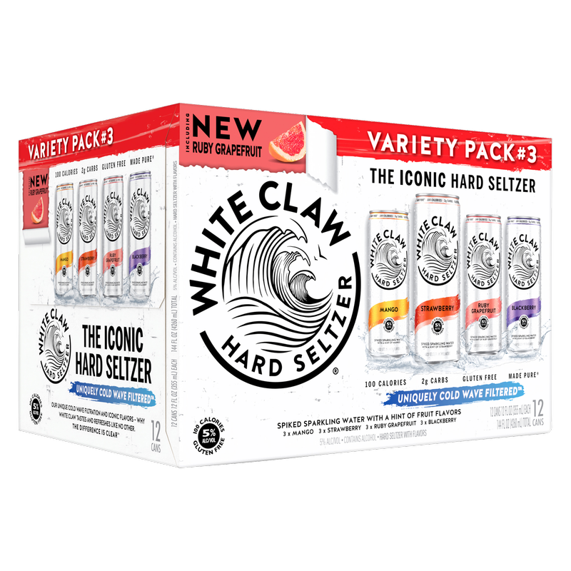 Claws Aaa White Claw Seltzer Flavor No. 3 Variety 12pk 12oz Can 5.0% ABV - White ...