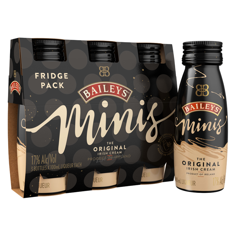 Baileys Minis The Original Irish Cream Liqueur, 100 mL (3 Pack)