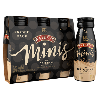 Baileys Minis The Original Irish Cream Liqueur, 100 mL (3 Pack)
