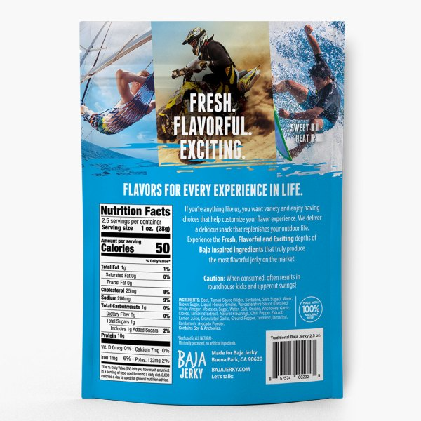 Baja Jerky Traditional Beef Jerky 2.5oz