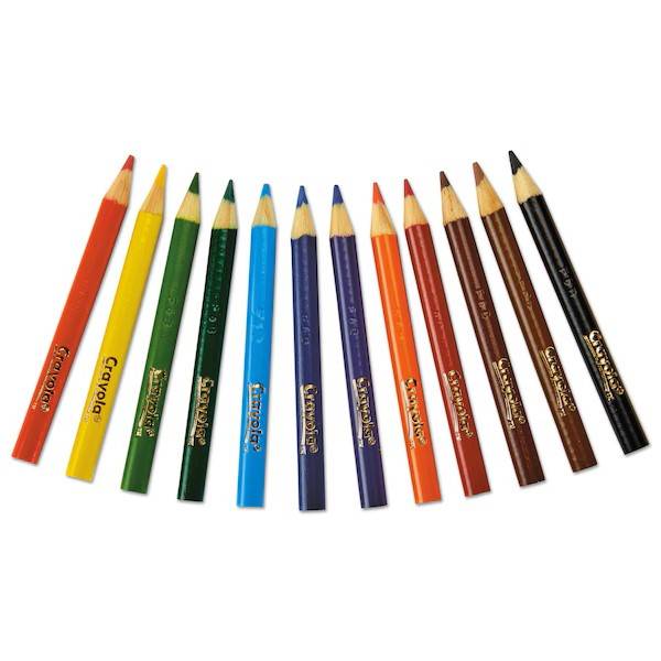 Crayola Pencils Short-Length Colored Pencil Set, 12CT