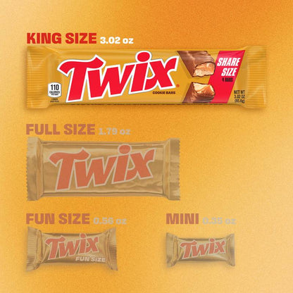 TWIX Milk Chocolate Caramel Cookie Candy Bar, Share Size, 3.02 oz