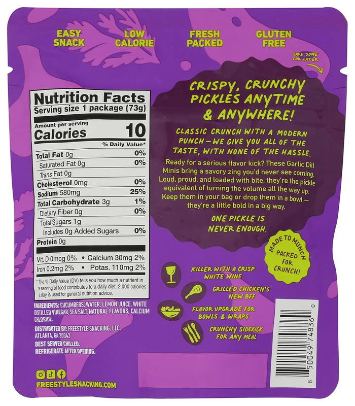 Freestyle Snacks Garlic Dill Mini Pickles 4.5oz