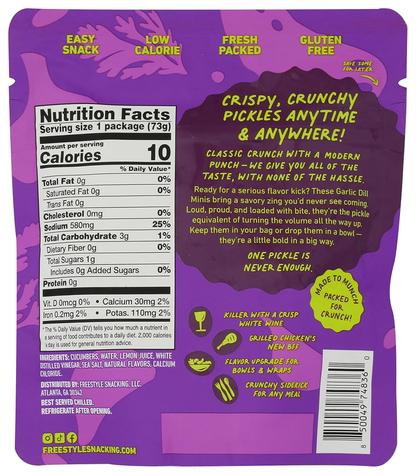 Freestyle Snacks Garlic Dill Mini Pickles 4.5oz