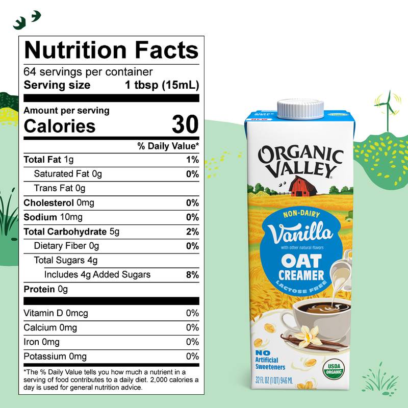 Organic Valley Vanilla Oat Creamer 32oz Ctn